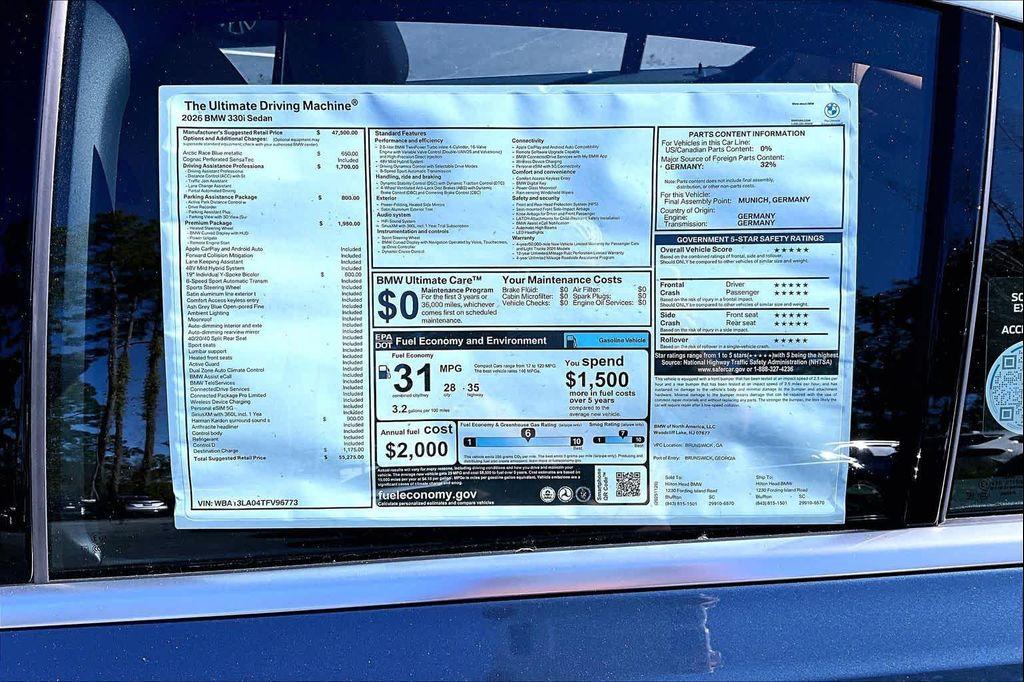 new 2026 BMW 330 car, priced at $55,275
