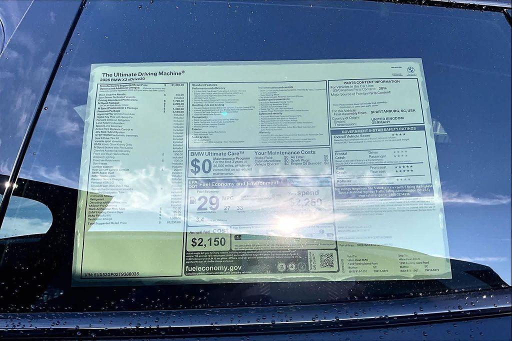 new 2026 BMW X3 car, priced at $65,230