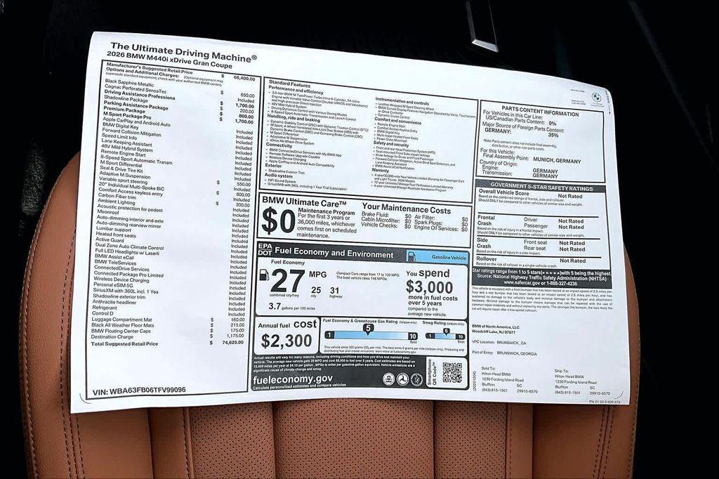 new 2026 BMW M440 car, priced at $74,625