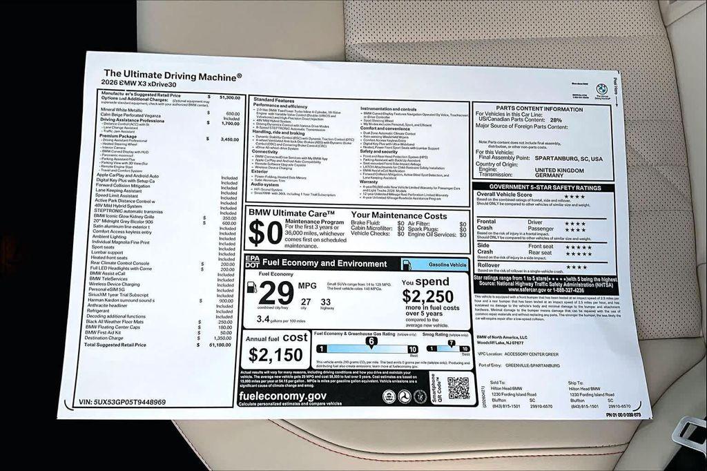 new 2026 BMW X3 car, priced at $61,180