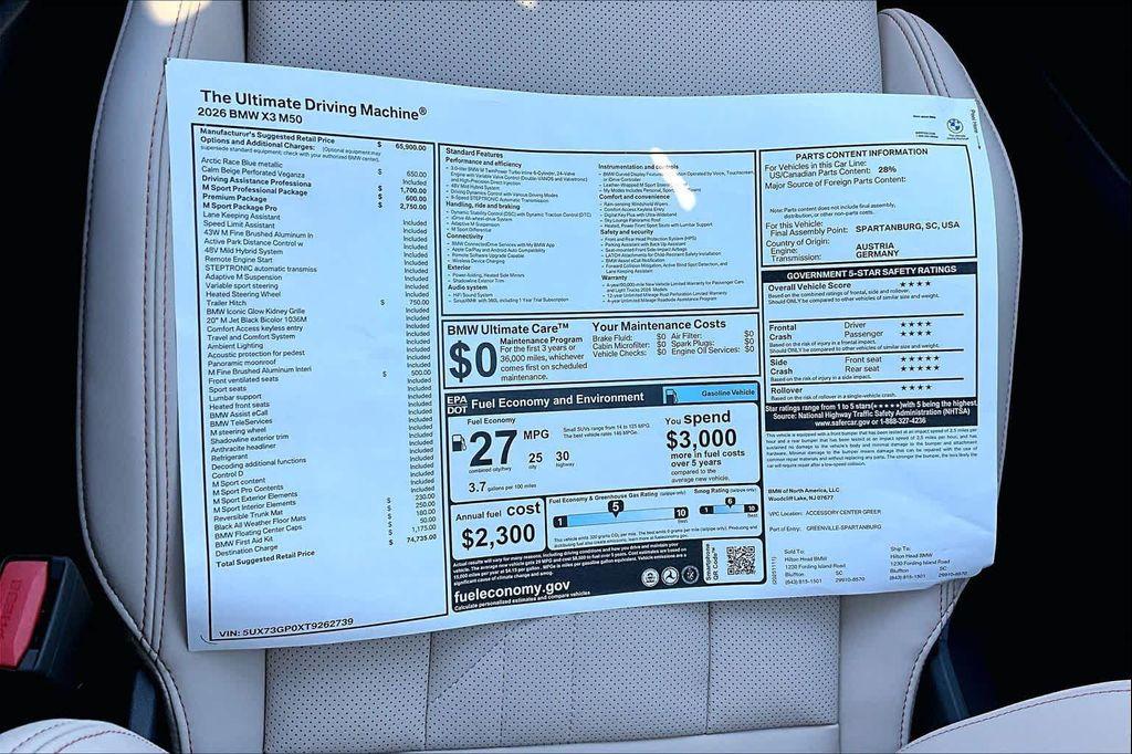 new 2026 BMW X3 car, priced at $74,735