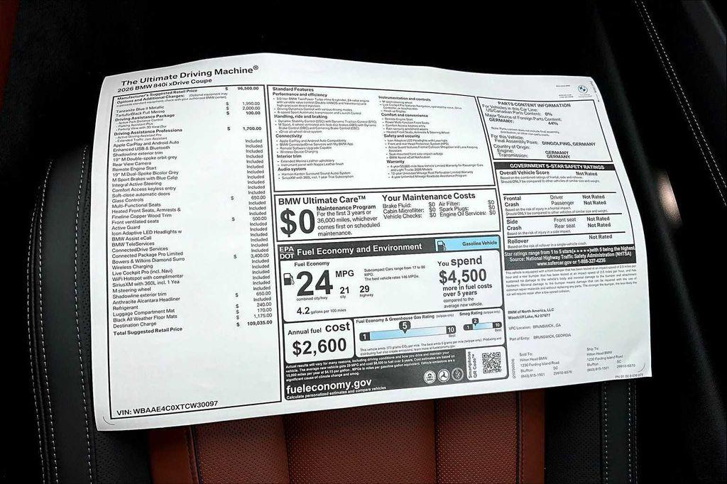 new 2026 BMW 840 car, priced at $109,035