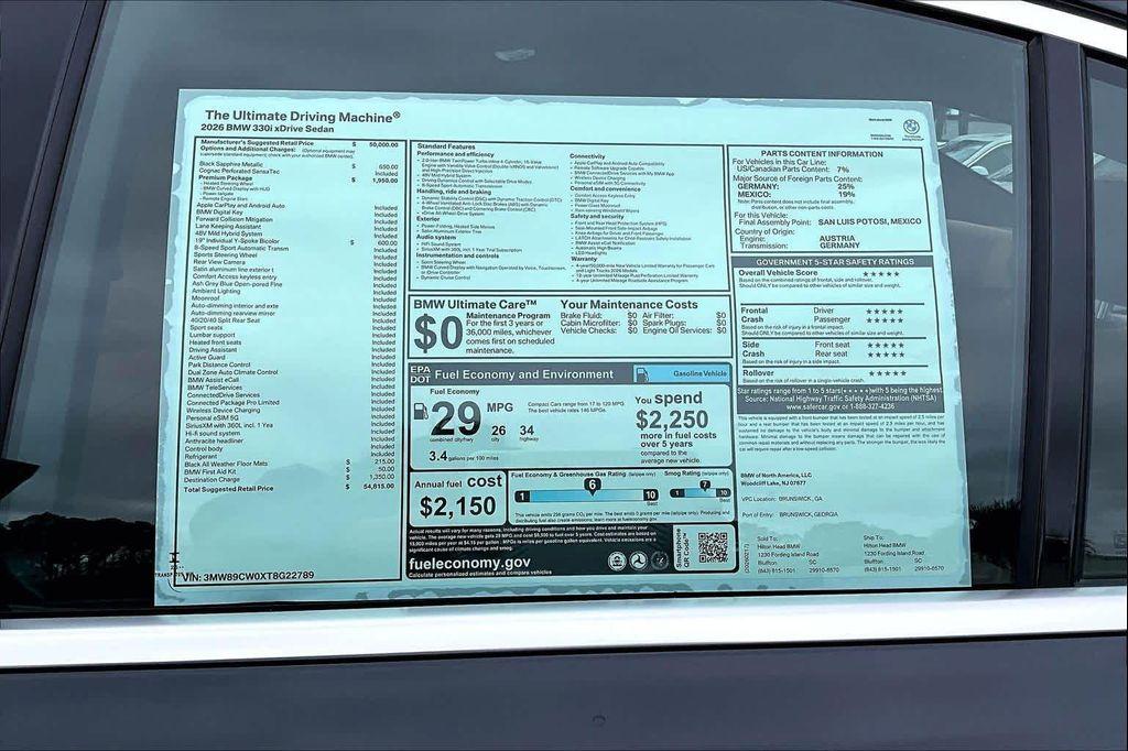 new 2026 BMW 330 car, priced at $54,815
