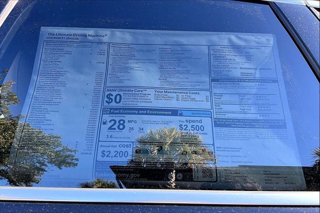 new 2026 BMW X1 car, priced at $50,905