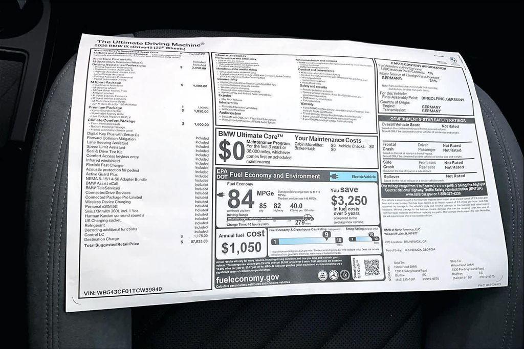 new 2026 BMW iX car, priced at $81,995
