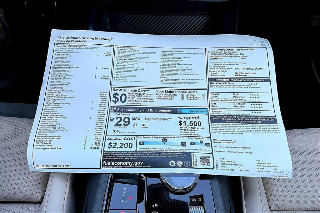 new 2025 BMW X3 car, priced at $61,435