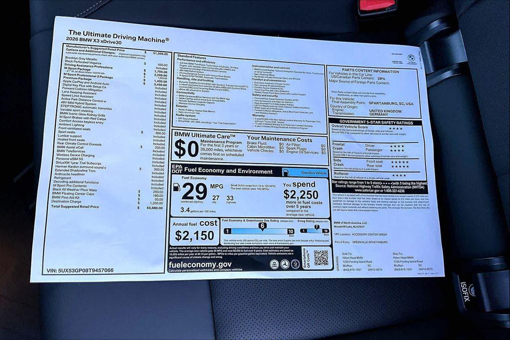new 2026 BMW X3 car, priced at $66,276