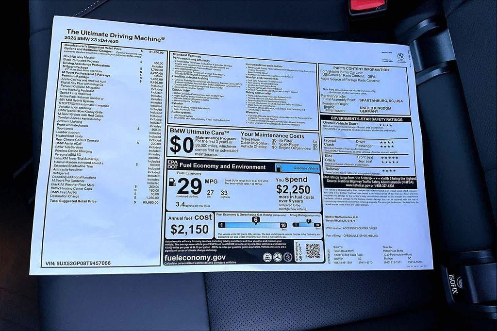 new 2026 BMW X3 car, priced at $65,680