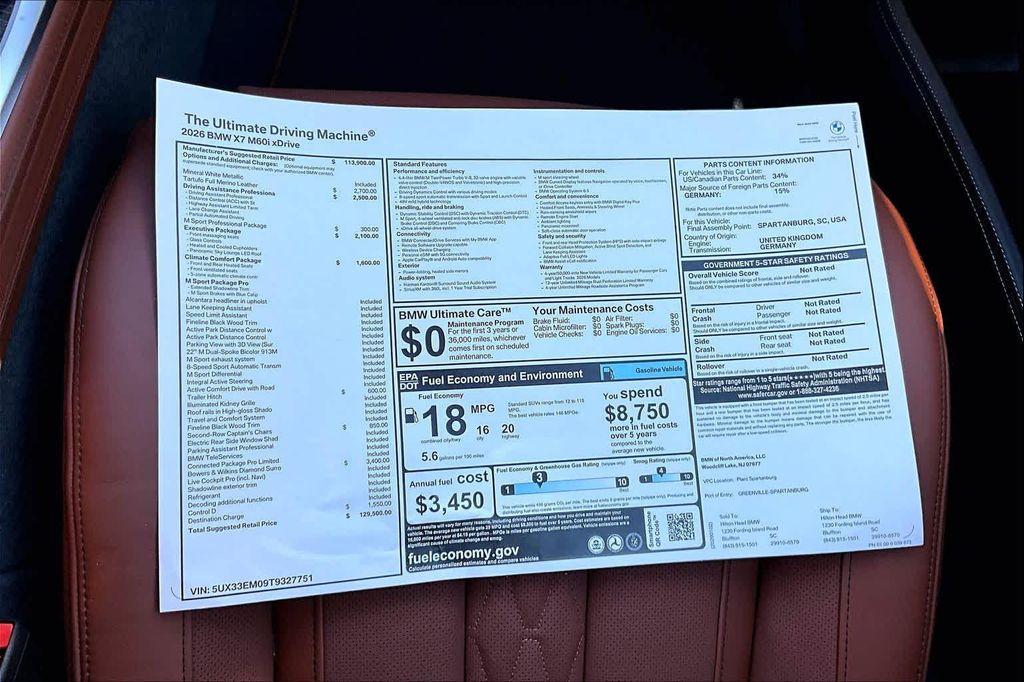 new 2026 BMW X7 car, priced at $129,500