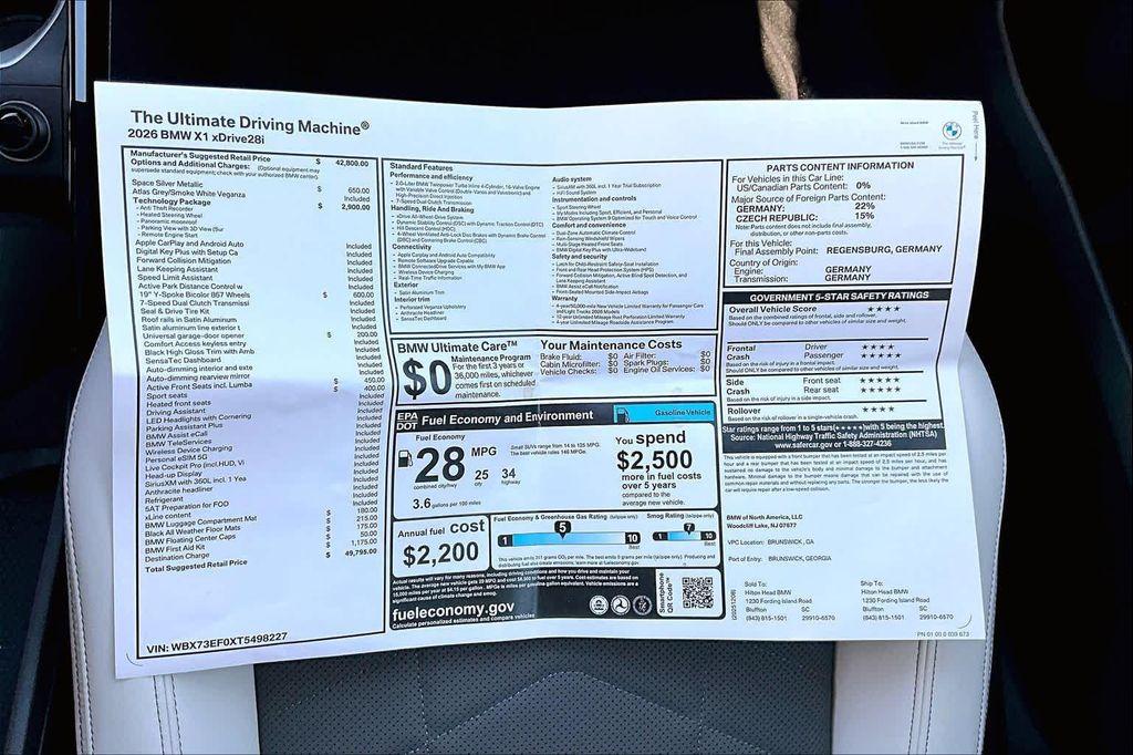 new 2026 BMW X1 car, priced at $49,795