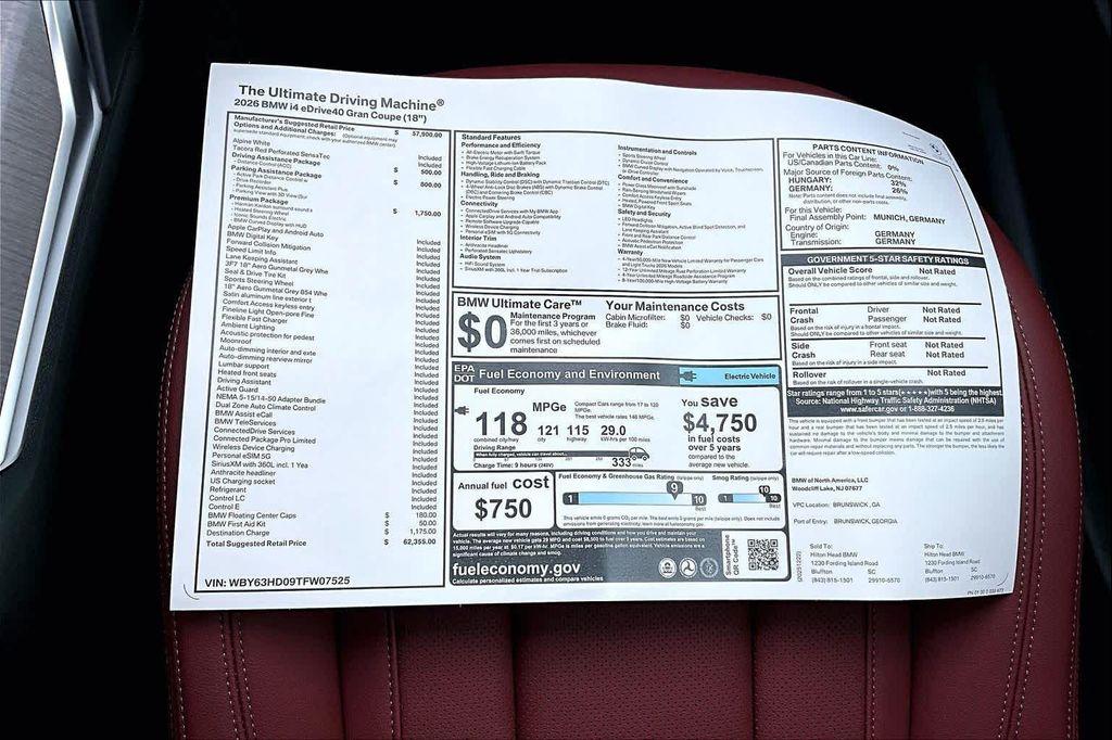 new 2026 BMW i4 Gran Coupe car, priced at $62,355