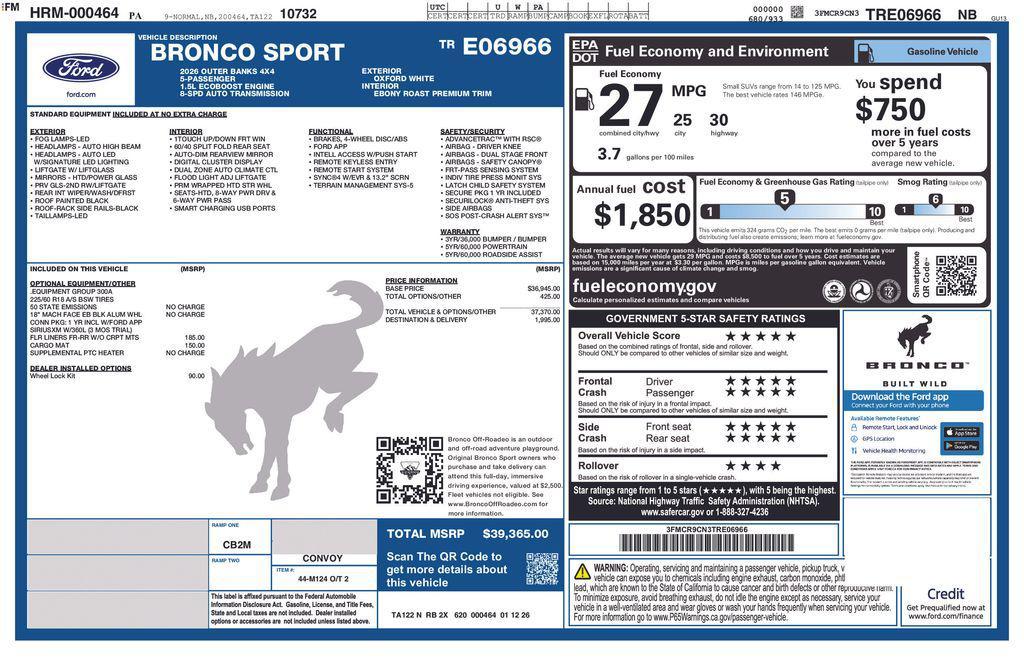 new 2026 Ford Bronco Sport car, priced at $37,565