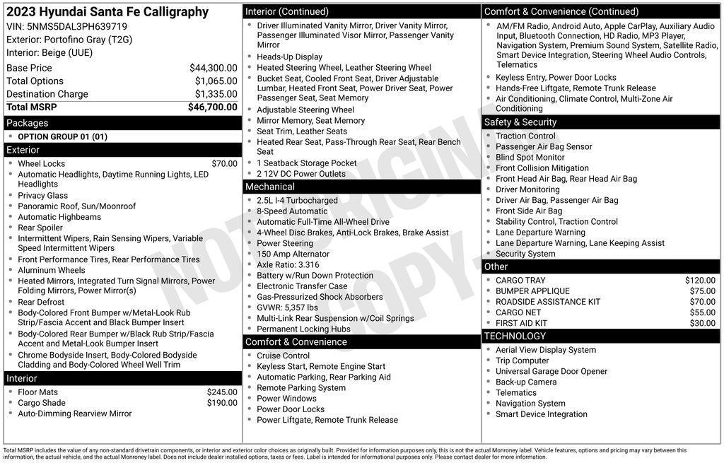 used 2023 Hyundai Santa Fe car, priced at $31,747