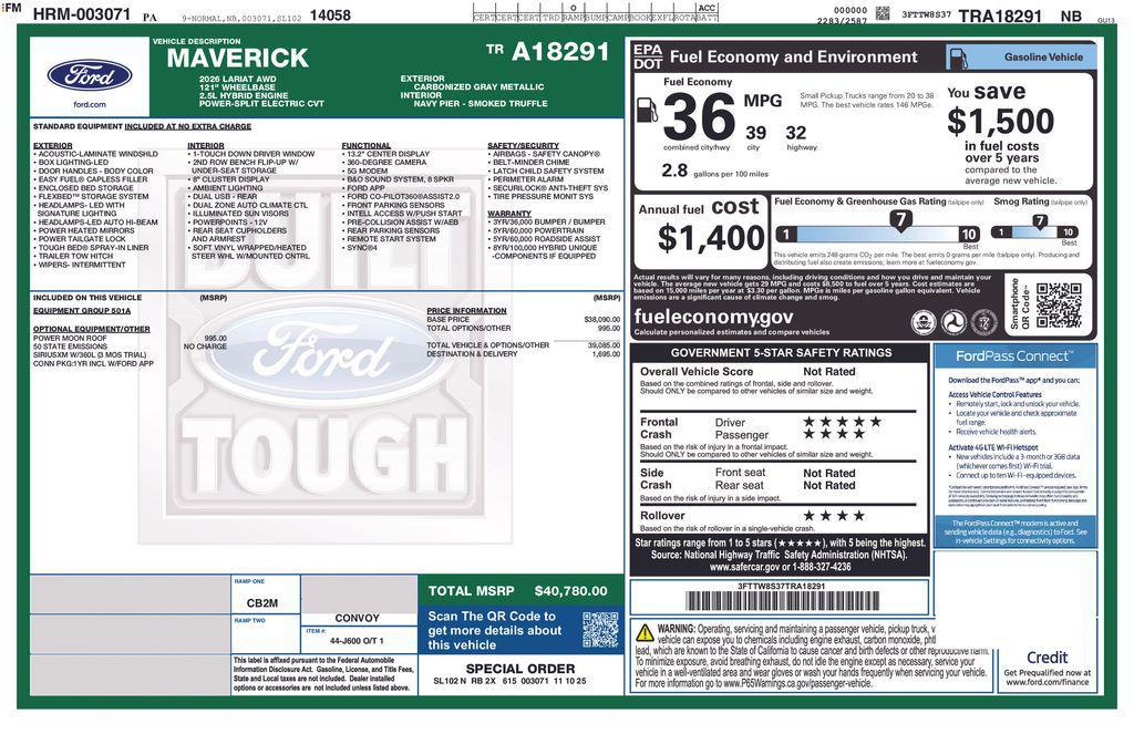 new 2026 Ford Maverick car, priced at $40,780