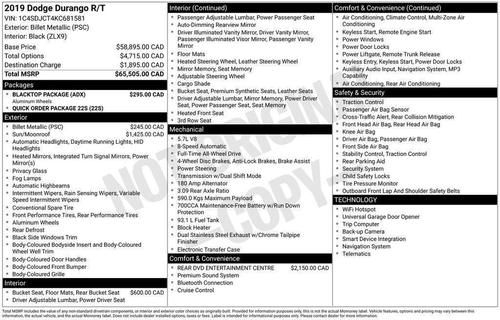 used 2019 Dodge Durango car, priced at $28,327
