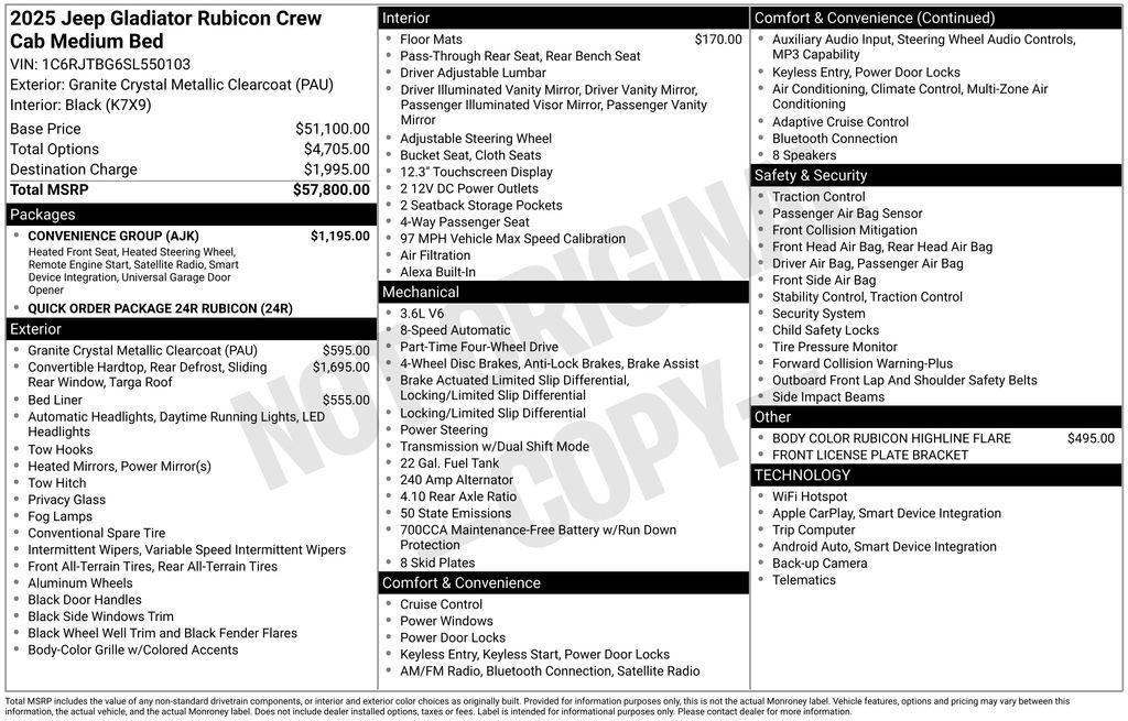 new 2025 Jeep Gladiator car, priced at $44,641