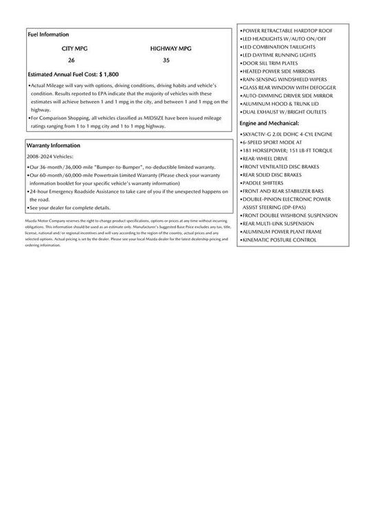 used 2023 Mazda MX-5 Miata RF car, priced at $29,990