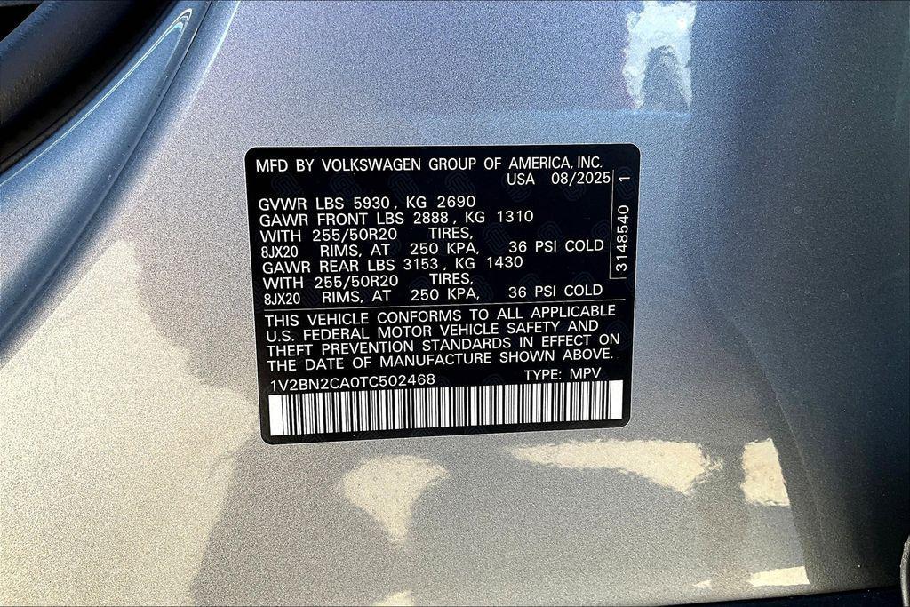 new 2026 Volkswagen Atlas car, priced at $46,999