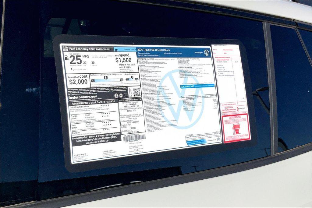 new 2026 Volkswagen Tiguan car, priced at $38,757