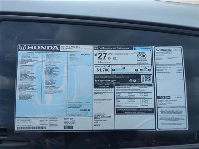 new 2027 Honda HR-V car, priced at $35,053