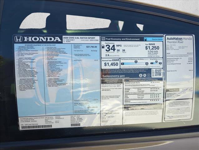 new 2026 Honda Civic car, priced at $29,445
