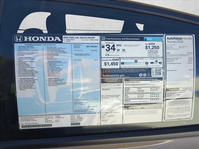 used 2026 Honda Civic car, priced at $30,643