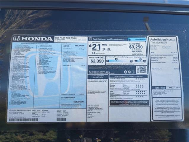 new 2026 Honda Pilot car, priced at $54,245