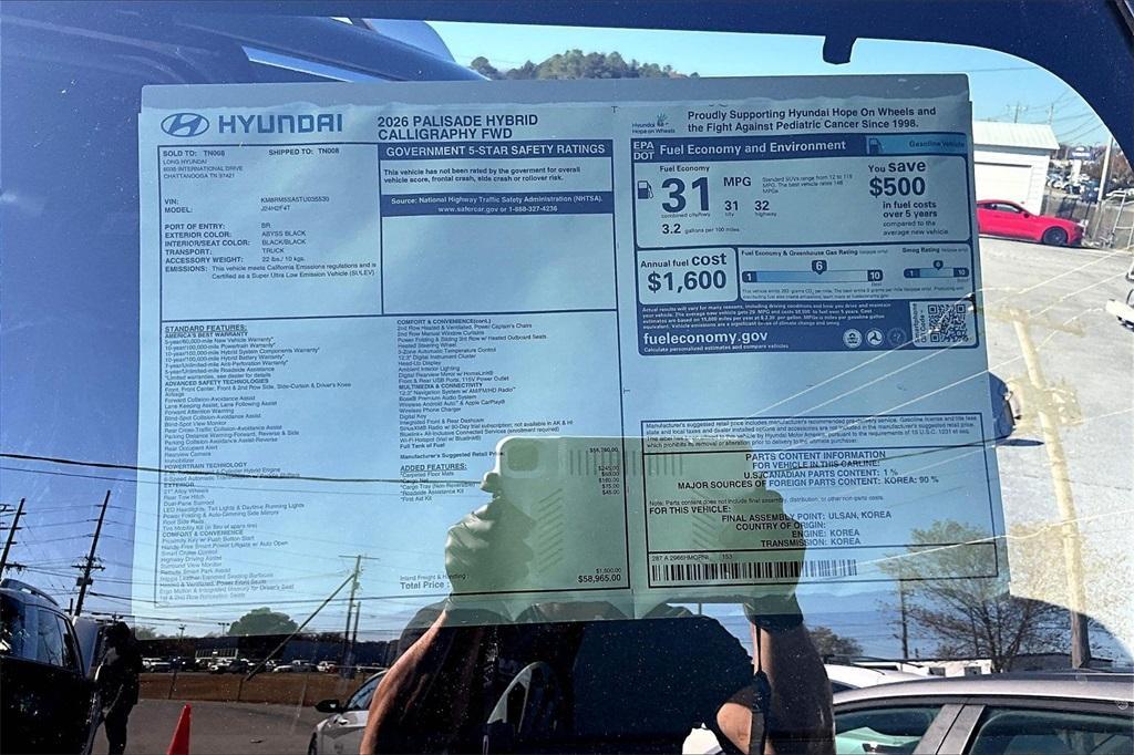 new 2026 Hyundai Palisade Hybrid car, priced at $57,965