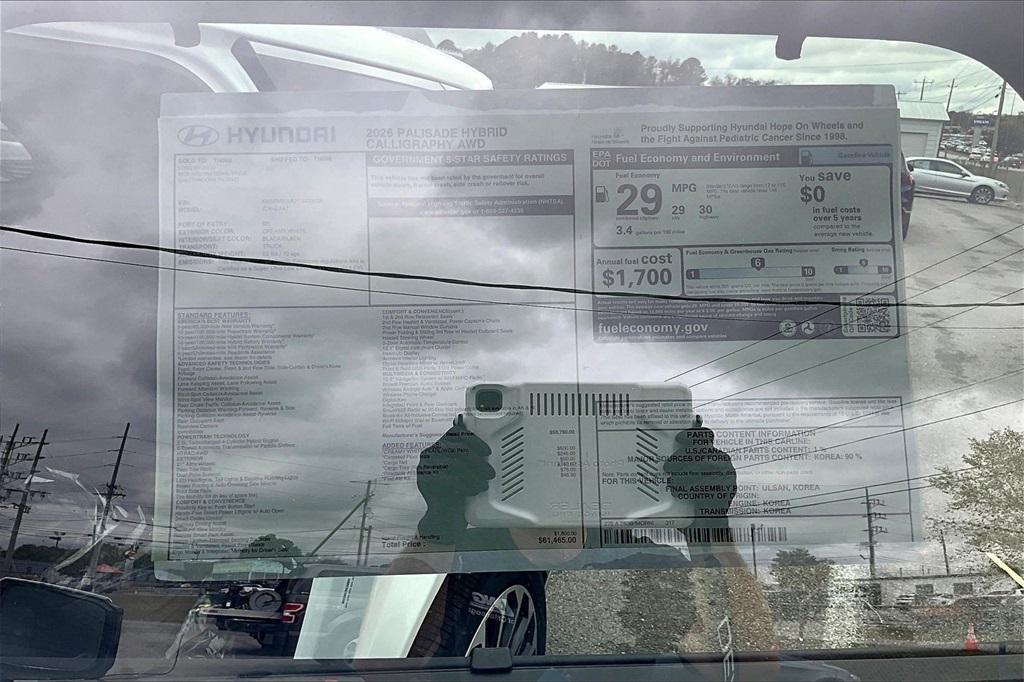 new 2026 Hyundai Palisade Hybrid car, priced at $60,465