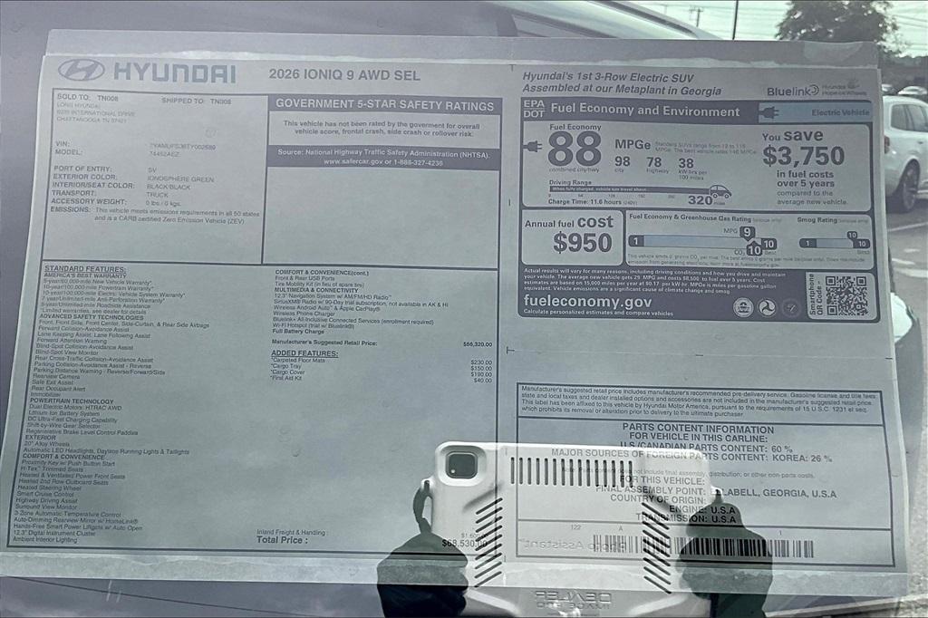 new 2026 Hyundai IONIQ 9 car, priced at $62,813