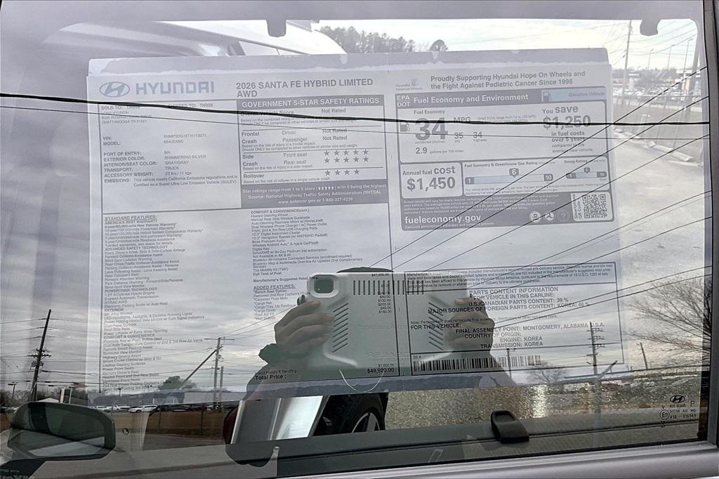 new 2026 Hyundai SANTA FE HEV car, priced at $45,920