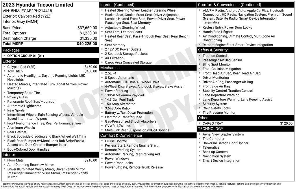 used 2023 Hyundai Tucson car, priced at $29,789