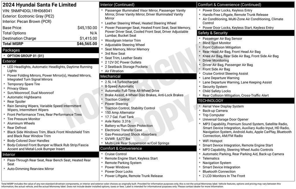 used 2024 Hyundai Santa Fe car, priced at $33,989