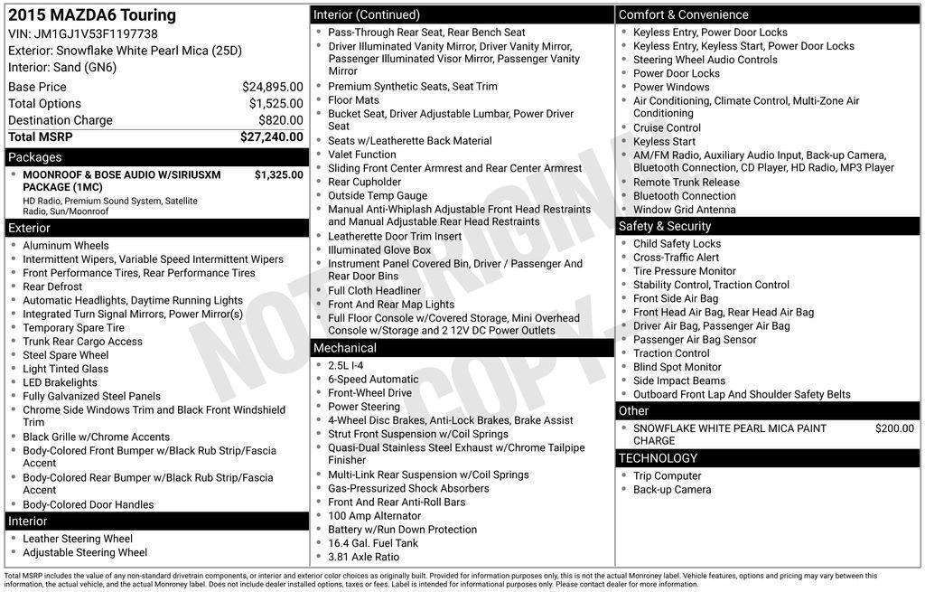 used 2015 Mazda Mazda6 car, priced at $9,642