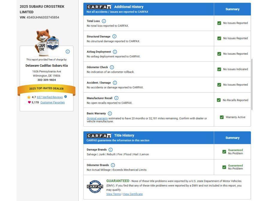 used 2025 Subaru Crosstrek car, priced at $31,576