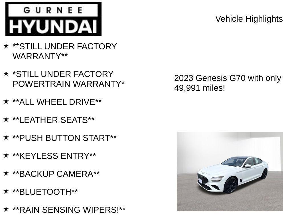 used 2023 Genesis G70 car, priced at $28,599