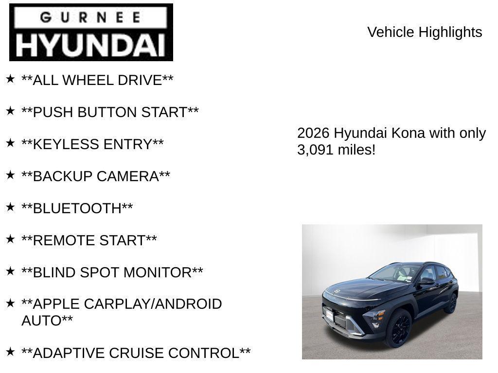 used 2026 Hyundai Kona car, priced at $25,995