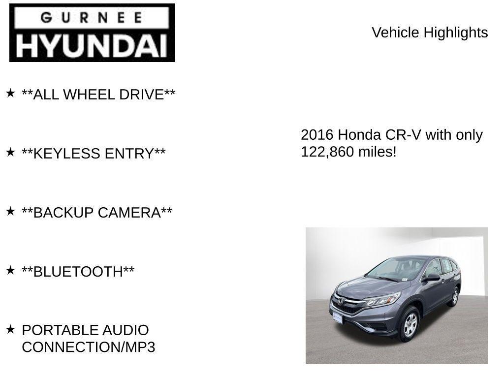 used 2016 Honda CR-V car, priced at $14,799
