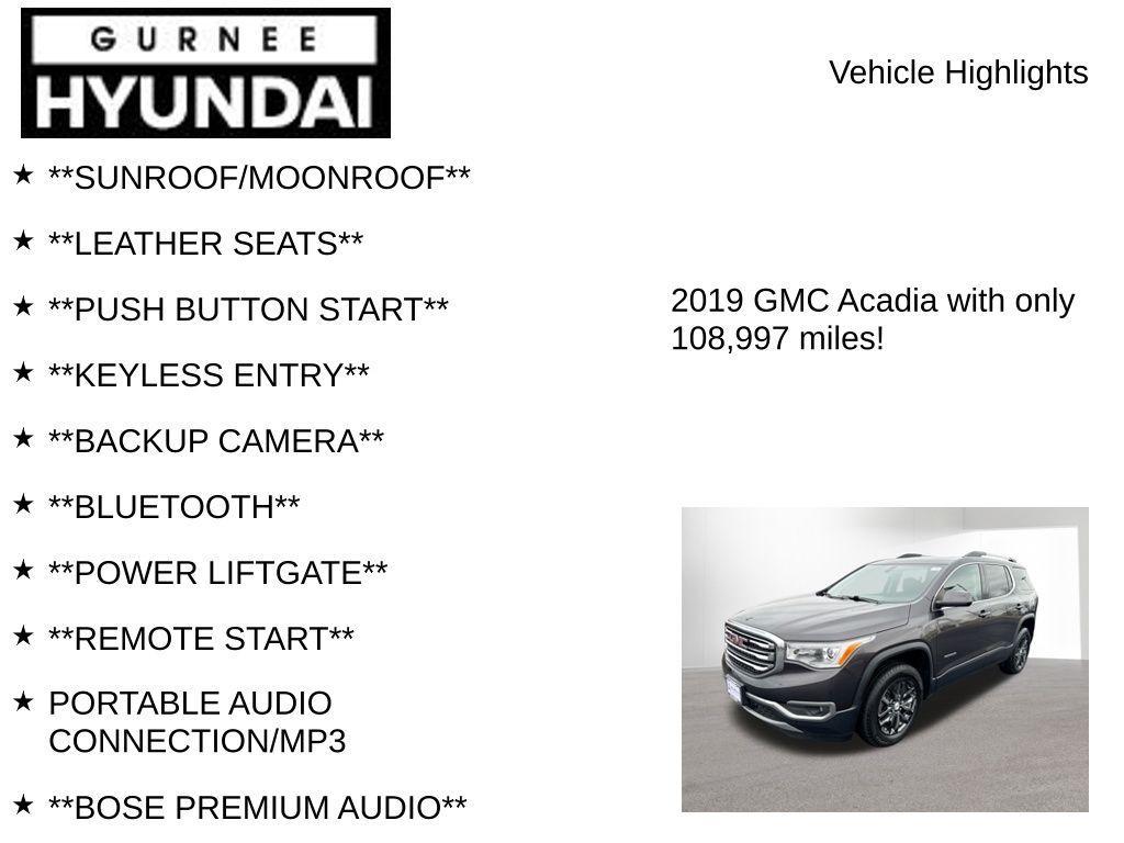 used 2019 GMC Acadia car, priced at $14,784