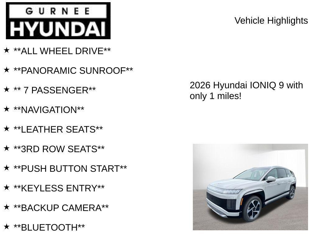 new 2026 Hyundai IONIQ 9 car, priced at $69,879