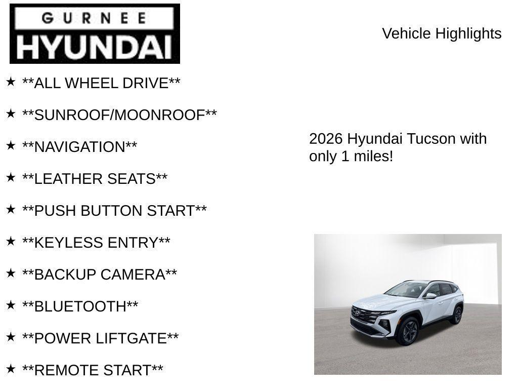 new 2026 Hyundai Tucson car, priced at $34,086