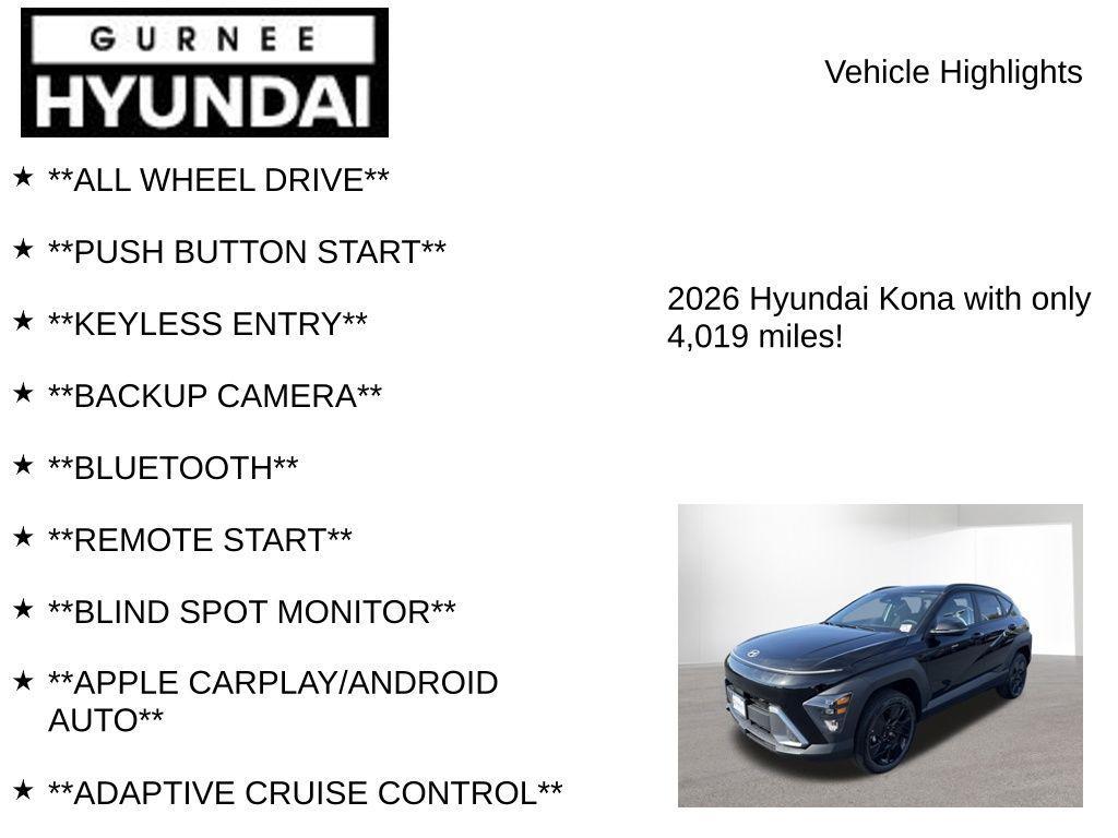 used 2026 Hyundai Kona car, priced at $27,029