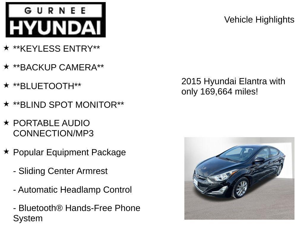 used 2015 Hyundai Elantra car, priced at $5,699