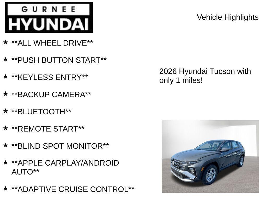 new 2026 Hyundai Tucson car, priced at $32,284