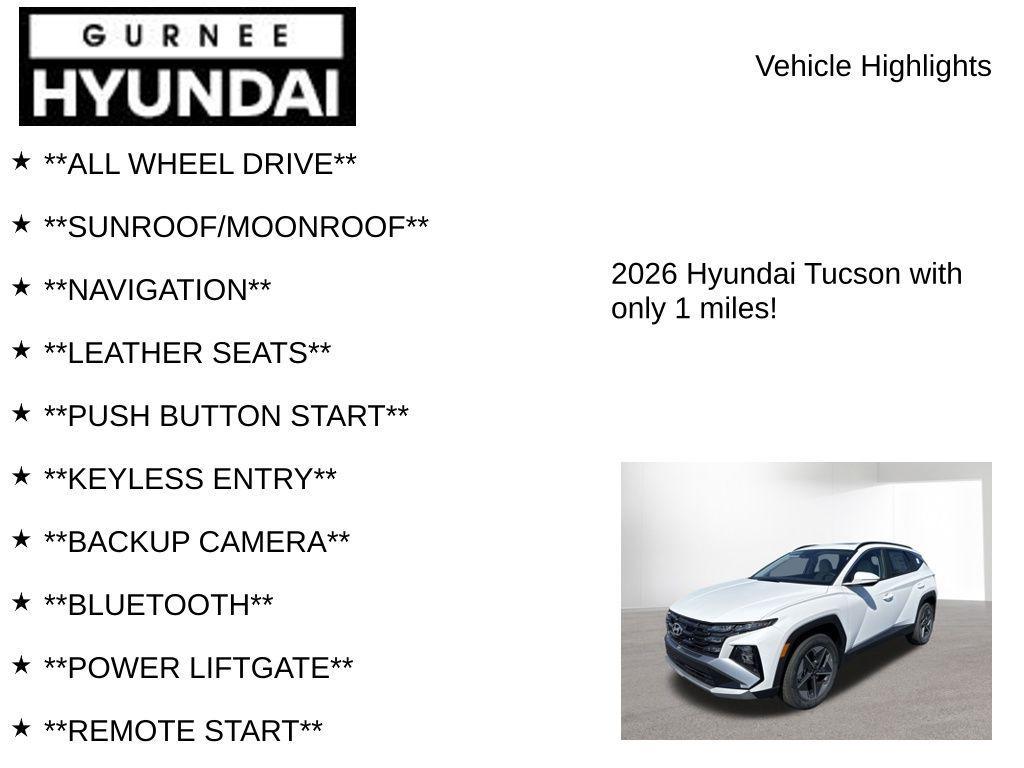 new 2026 Hyundai Tucson car, priced at $37,088