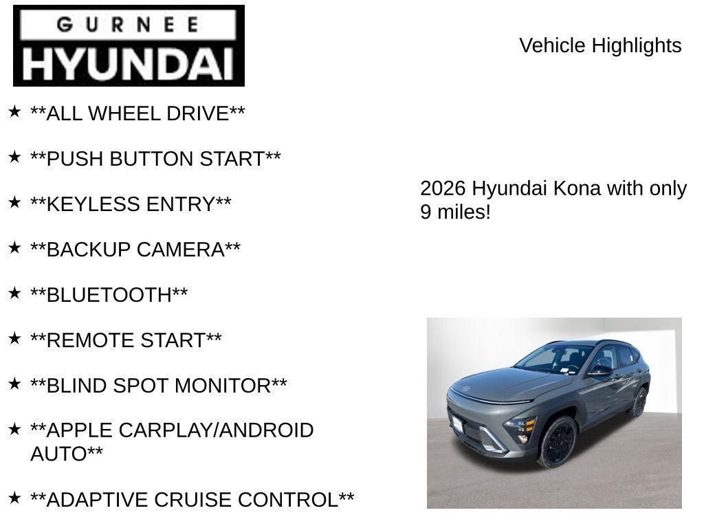 new 2026 Hyundai Kona car, priced at $28,566