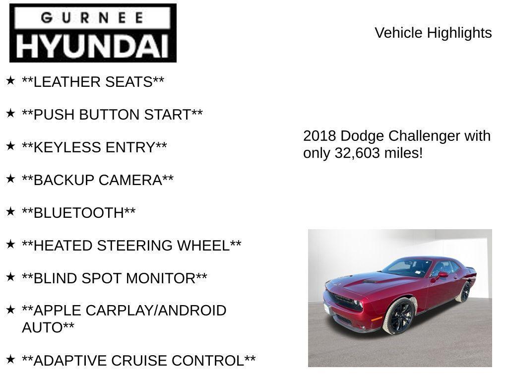 used 2018 Dodge Challenger car, priced at $19,474