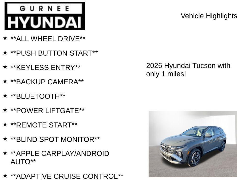 new 2026 Hyundai Tucson car, priced at $30,828