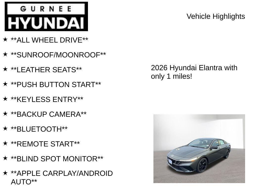 new 2026 Hyundai Elantra car, priced at $25,335