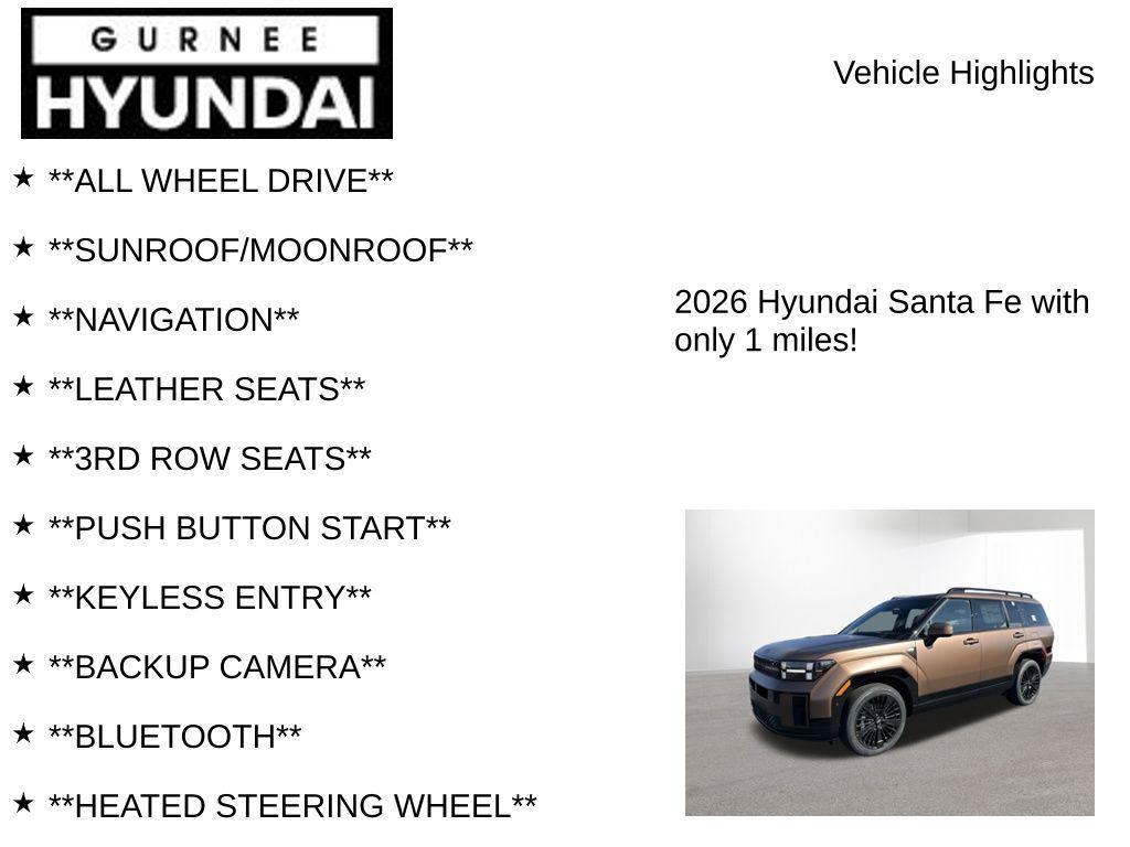 new 2026 Hyundai SANTA FE HEV car, priced at $52,532